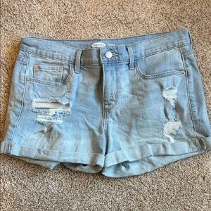 Old Navy Faded Blue Ripped Jean Shorts